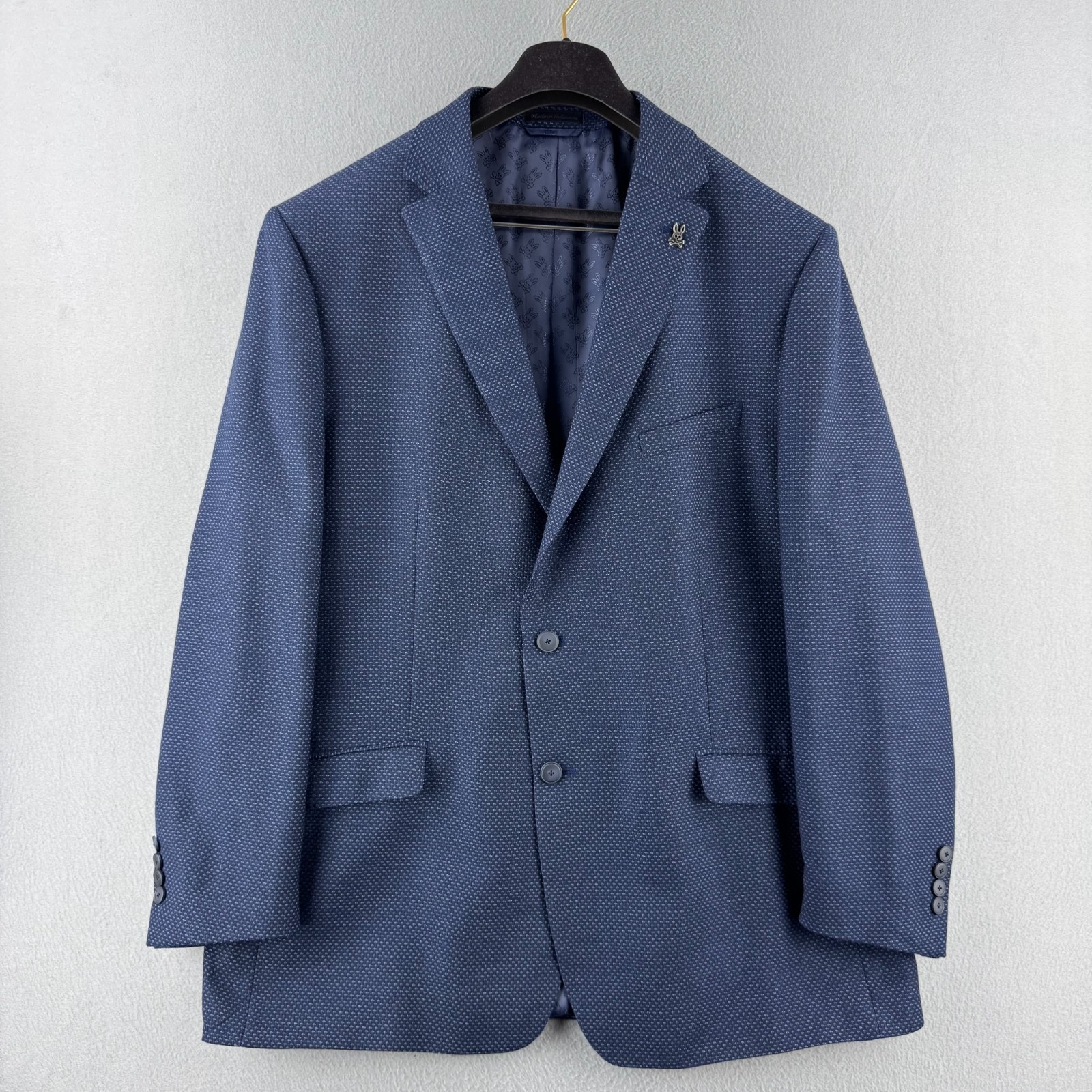 Psycho Bunny Blazer Sport Coat Mens 50 L Wool Blend Jacket Fancy Patterned